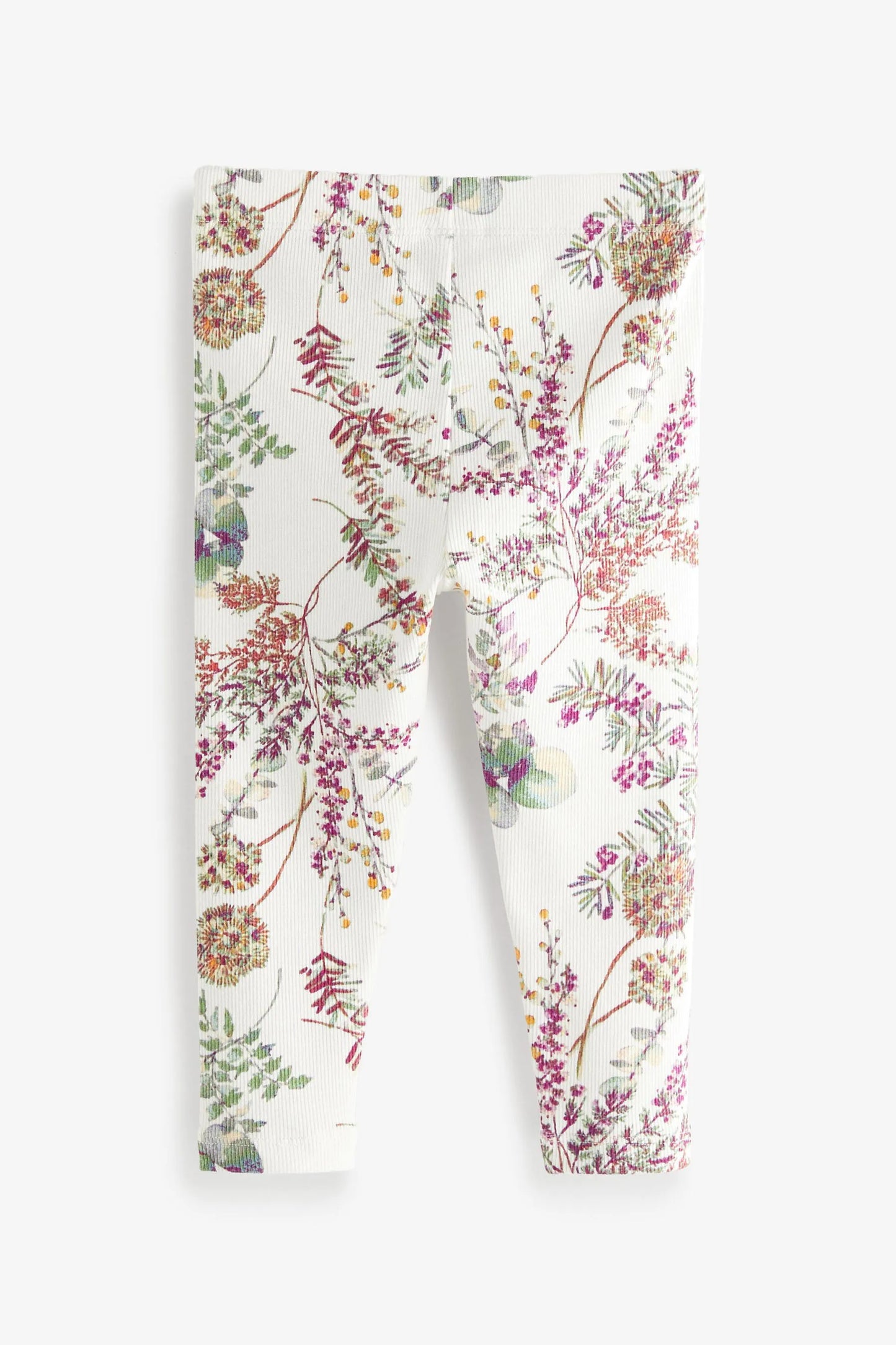 |BabyGirl| Legging Rib Jersey Floral - Creme (3meses-7anos)