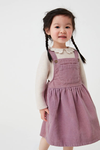 |BabyGirl| Vestido Jardineira Pinafore - Lilás - (3meses-8anos)