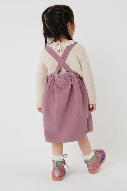 |BabyGirl| Vestido Jardineira Pinafore - Lilás - (3meses-8anos)