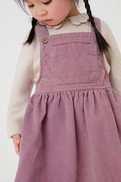 |BabyGirl| Vestido Jardineira Pinafore - Lilás - (3meses-8anos)