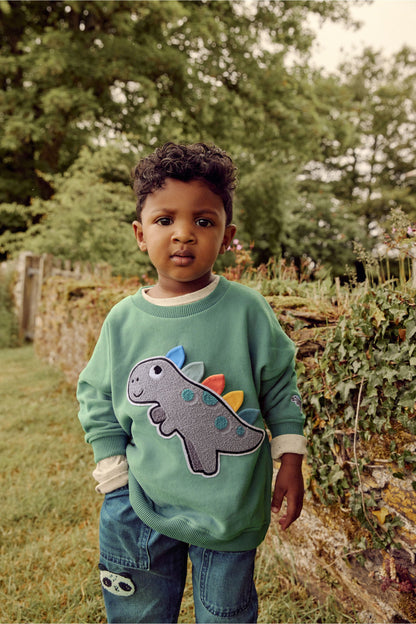 |Bebé| Sudadera Dinosaurio - Azul (3 meses-7 años)
