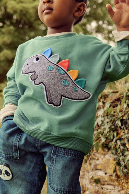 |Bebé| Sudadera Dinosaurio - Azul (3 meses-7 años)