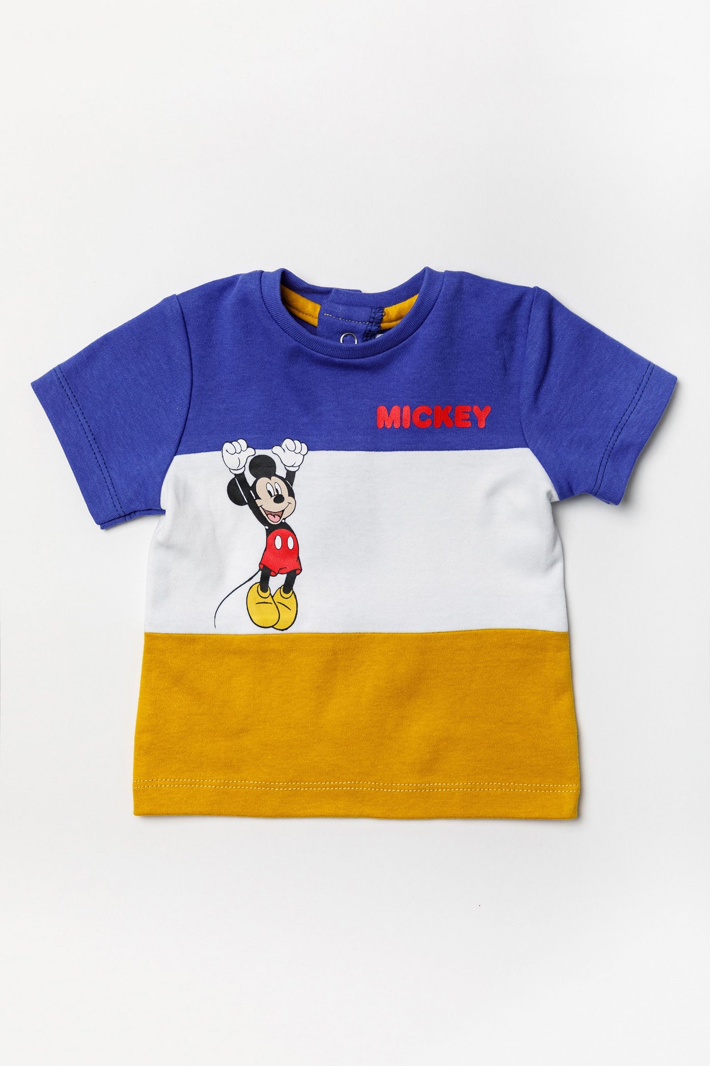 Disney - Conjunto azul Mickey Mouse, short e babador