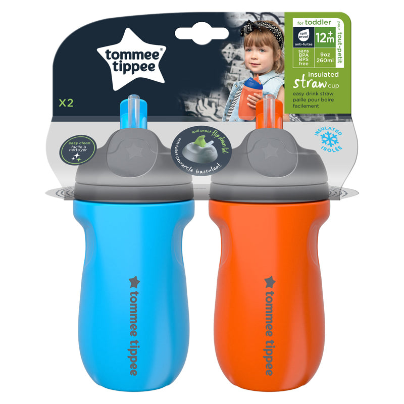 Tommee Tippee garrafa com canudo 12m+ 2Pk