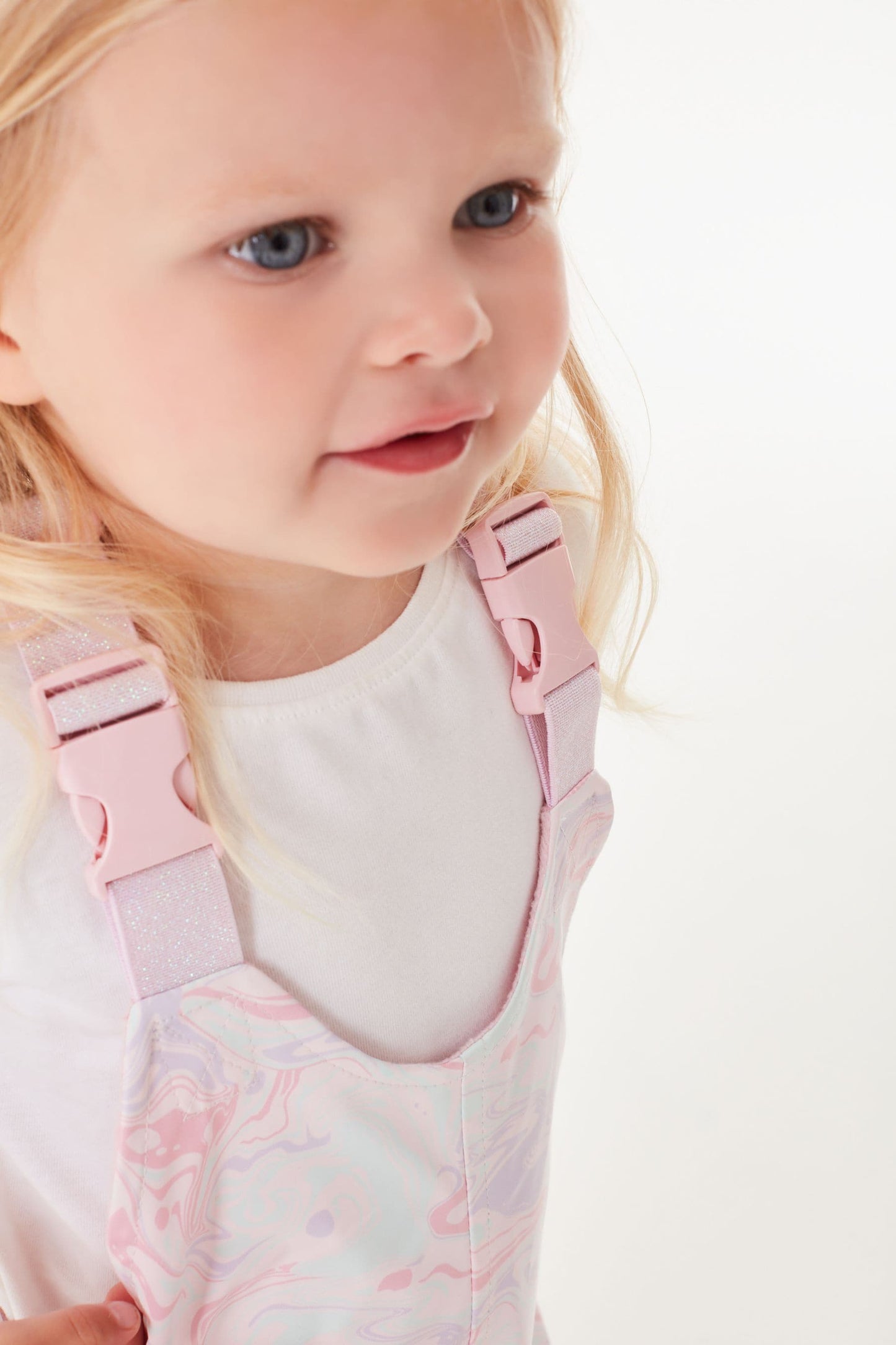 |BabyGirl| Macacão Impermeável com Estampa de Mármore - Rosa (3meses-7anos)