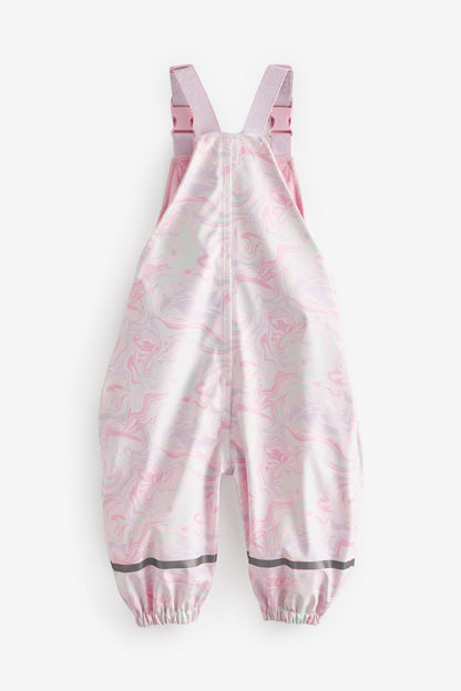 |BabyGirl| Macacão Impermeável com Estampa de Mármore - Rosa (3meses-7anos)