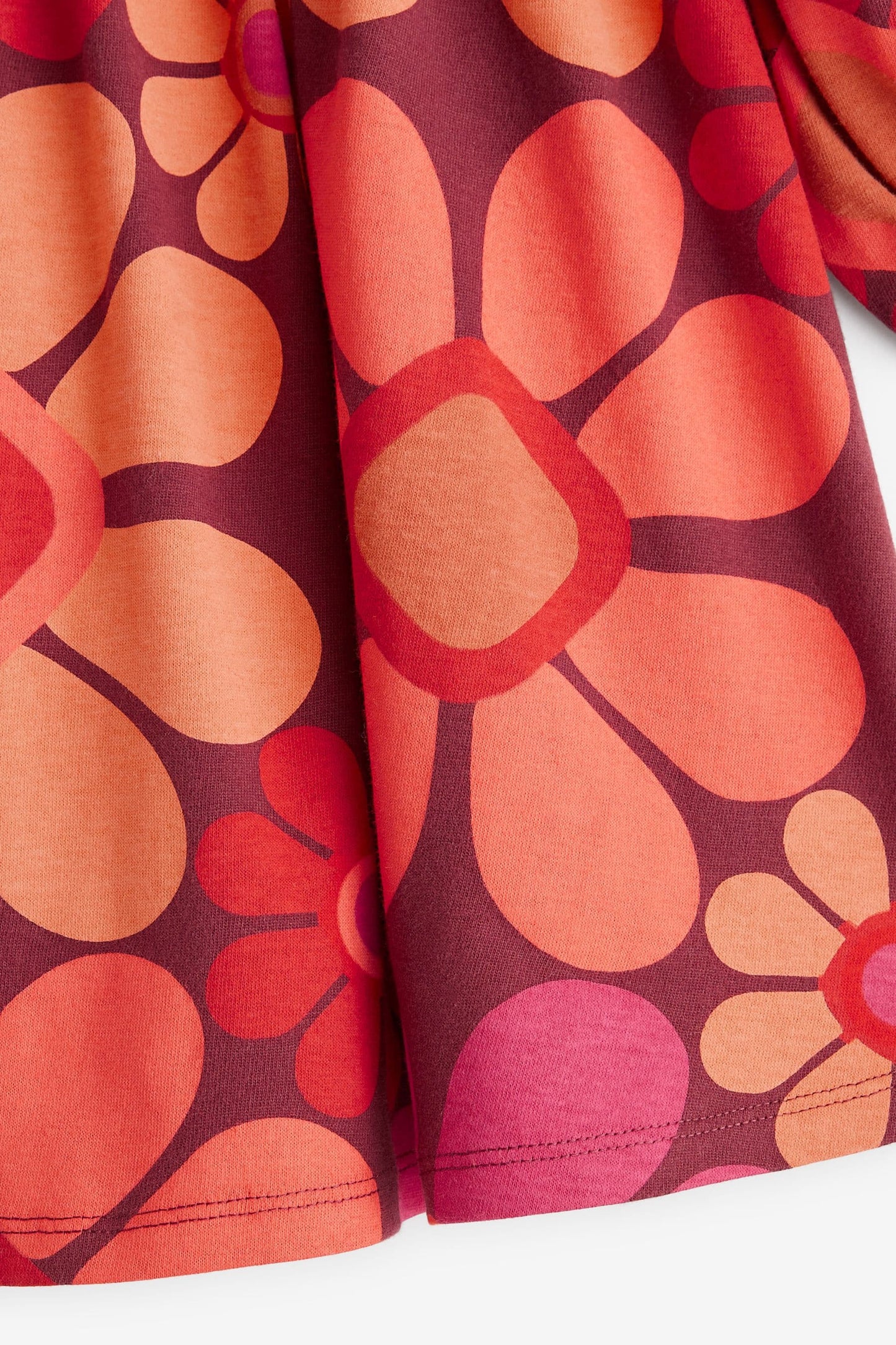 |Niña| Vestido de té con cuello de flores - Naranja/Rojo - (3 meses-7 años)