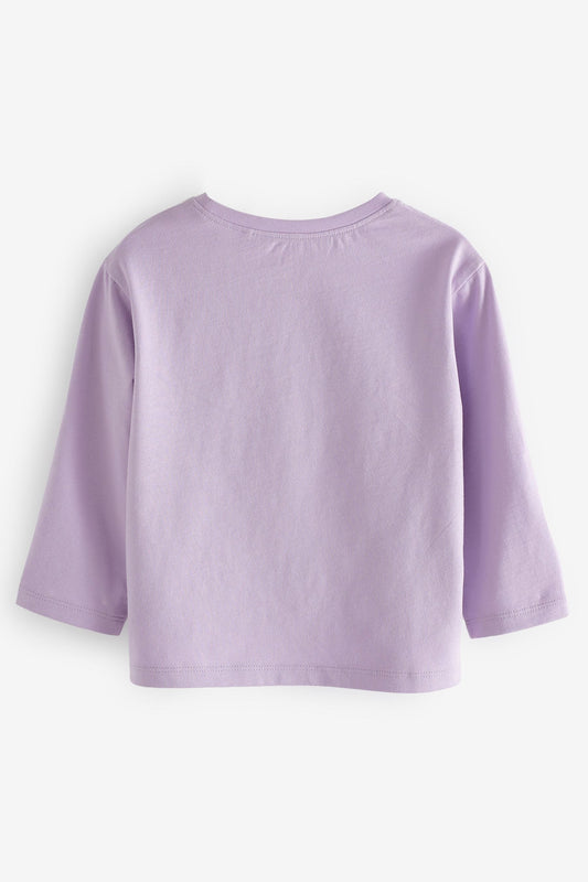 |Niña| Camiseta LIsa de manga larga - Lila (3 meses-7 años)