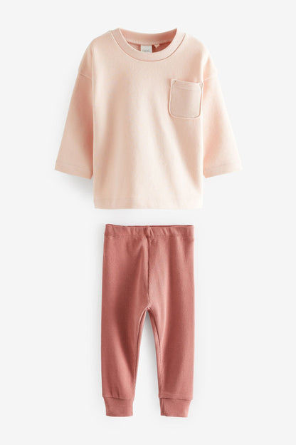 |BabyGirl| Conjunto de Moletom e Legging - Rosa (3meses-7anos)