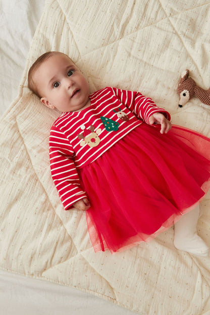 |BabyGirl| Vestido Tutu Natal - Vermelho - (0meses-2anos)