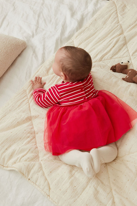 |BabyGirl| Vestido Tutu Natal - Vermelho - (0meses-2anos)