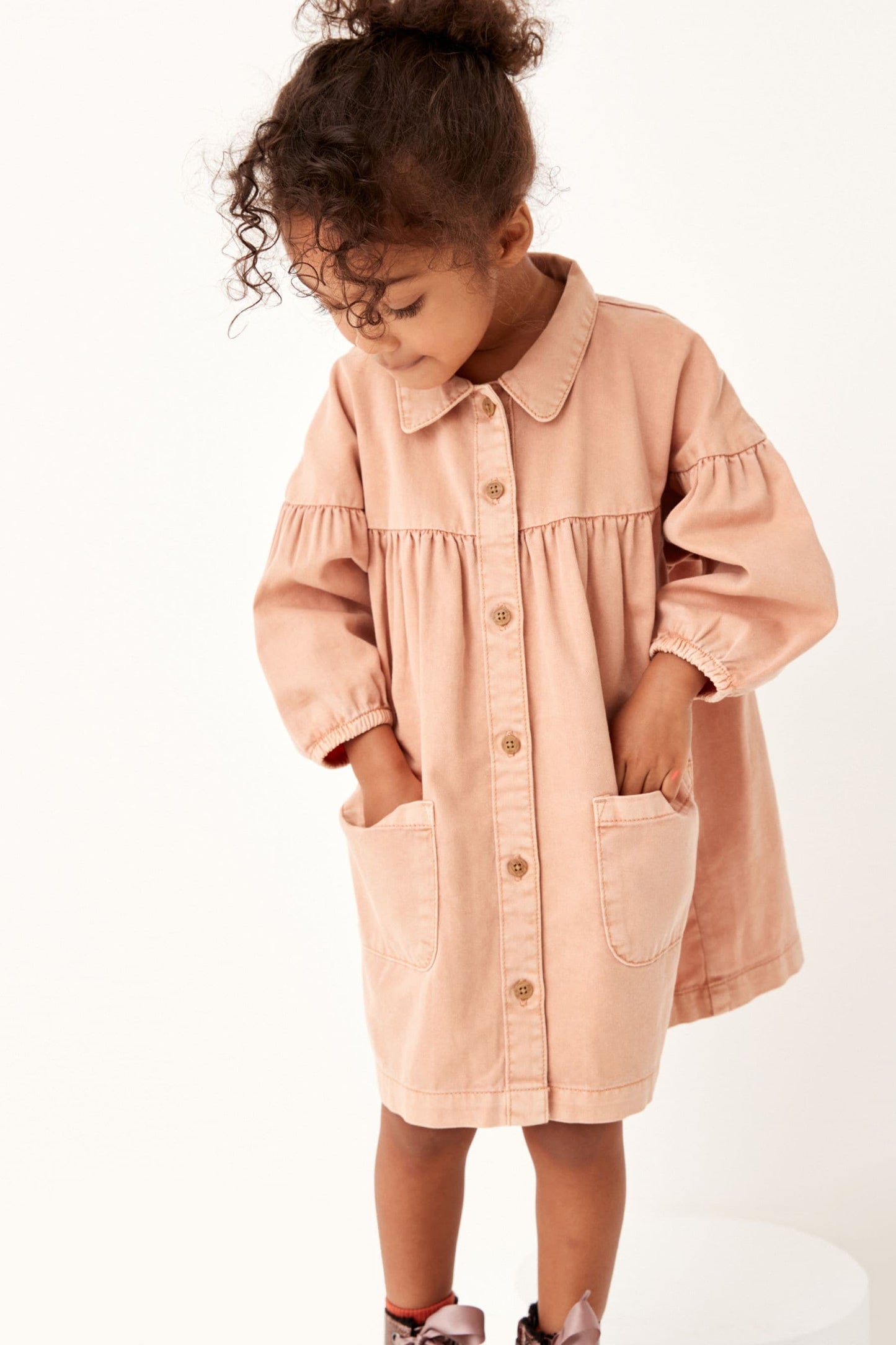 |BabyGirl| Vestido de algodão - Laranja Suave (3meses-7anos)