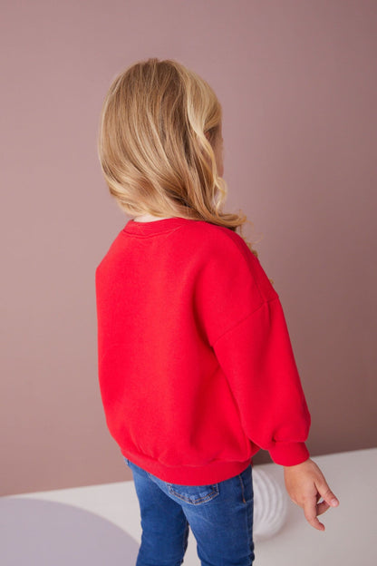 |BabyGirl| Moletom Vermelho da Àrvore de Natal (3meses-7anos)