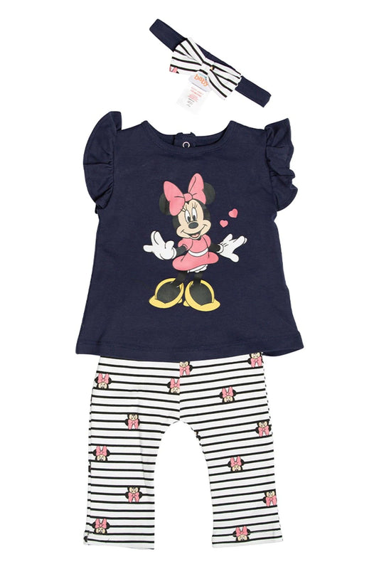Disney - Conjunto de top, legging e faixa de cabelo Minnie Mouse