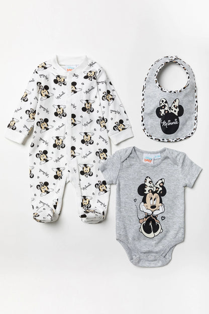 Disney - Conjunto Leopardo Cinza Minnie Mouse
