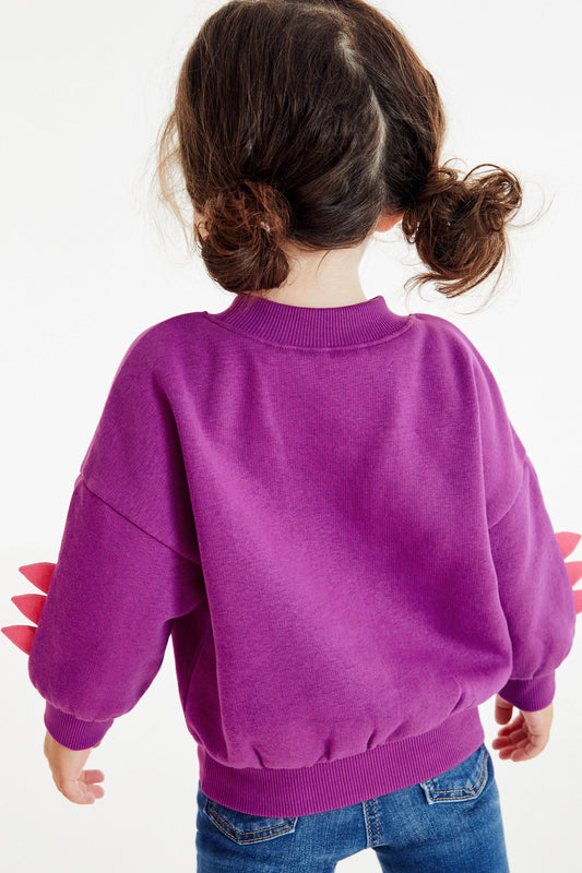 |Niña| Sudadera con dinosaurio - Púrpura (3 meses-7 años)