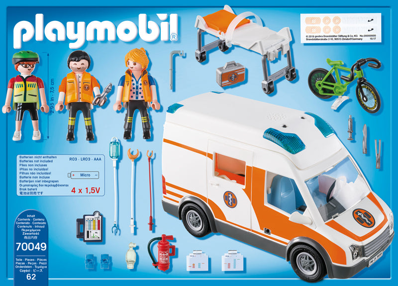 Playmobil 70049 Ambulância City Life com luzes e som