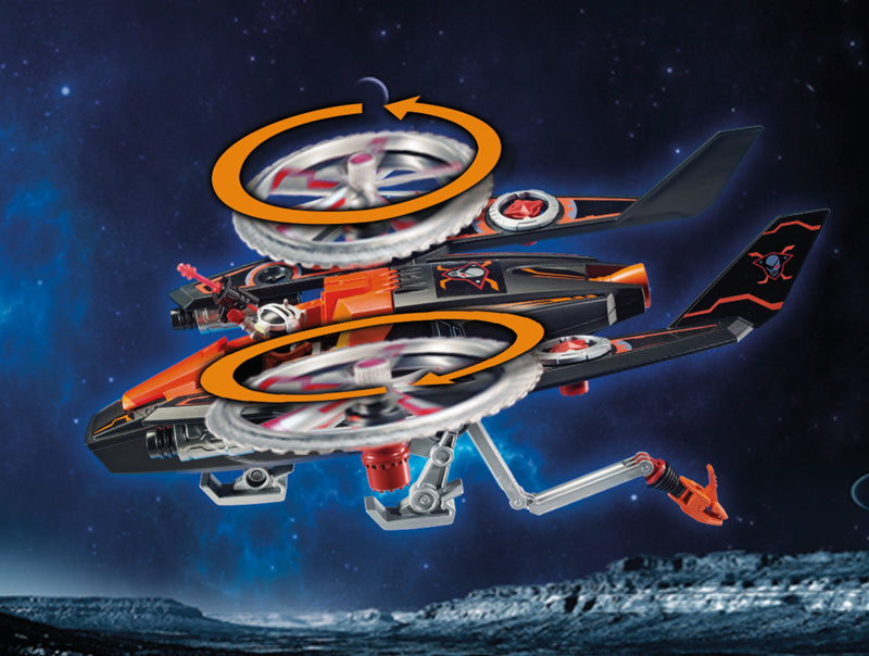 Playmobil Galaxy - Helicóptero dos Piratas do Espaço da Polícia
