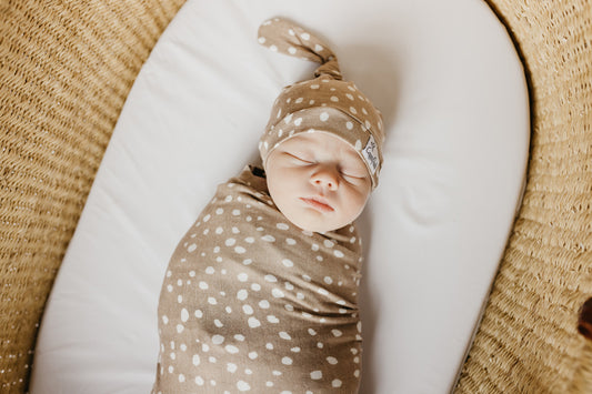 Copper Pearl Top Knot Chapéu Fawn 0-4m