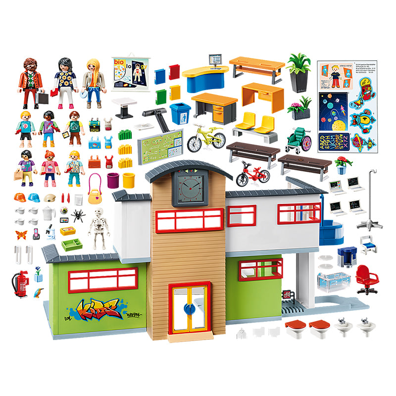 Playmobil 9453 City Life Escola Mobiliada com Relógio Digital