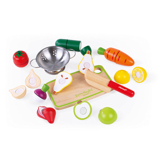 Janod Cesta de Frutas e Verduras - Brinquedo em madeira