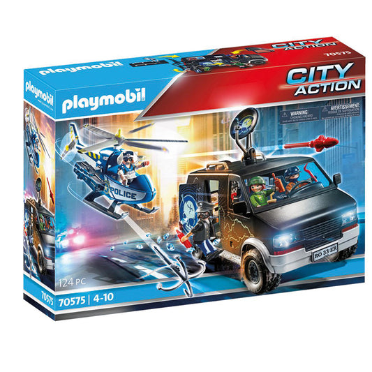Playmobil 70575 Perseguição de helicóptero policial em ação na cidade com Van em fuga 70575