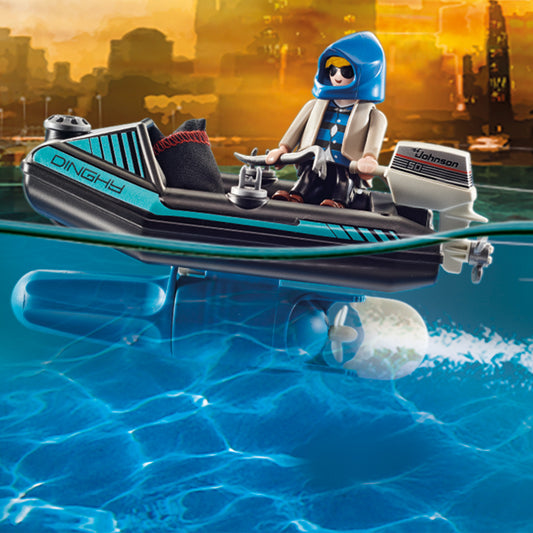 Playmobil Jet Pack de Policía con barco