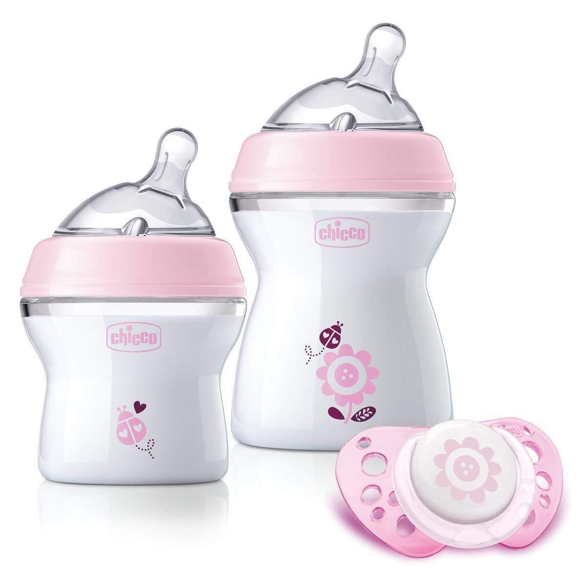 Chicco Natural Feeling - Kit com 3 itens Anne Claire Baby Store Rosa 