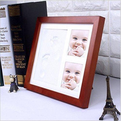 Dproptel - Baby Handprint and Footprint Real Wood Photo Frame Kit (col1) Anne Claire Baby Store Brown 