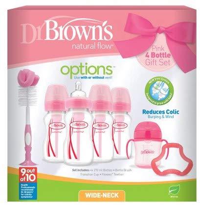 Dr Brown's Options Kit Presente com 7 itens Anne Claire Baby Store Rosa 