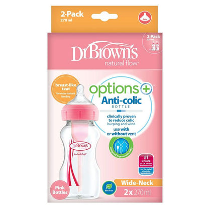 Dr Brown's Options+ Mamadeira 270ml - Kit com 2 Anne Claire Baby Store 