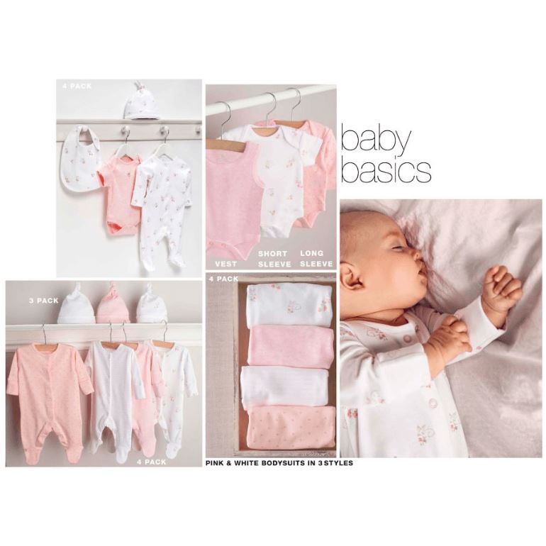 Enxoval - Meu Primeiro Guarda Roupa Bestseller Anne Claire Baby Store Pink Essencial 23 itens RN a 6 meses 