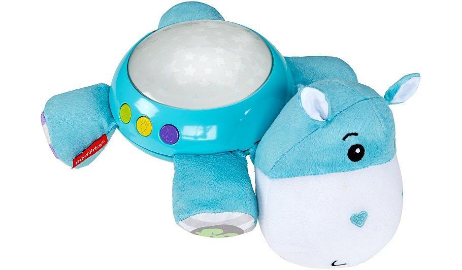 Fisher-Price Hipopótamo com Projetor de Estrelas Brinquedo Anne Claire Baby Store Azul 
