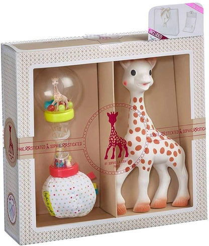 Girafa Sophie - Conjunto sofisticado de mordedor - Conjunto de presente para dentição do bebê Anne Claire Baby Store Classic Creation Set 4 