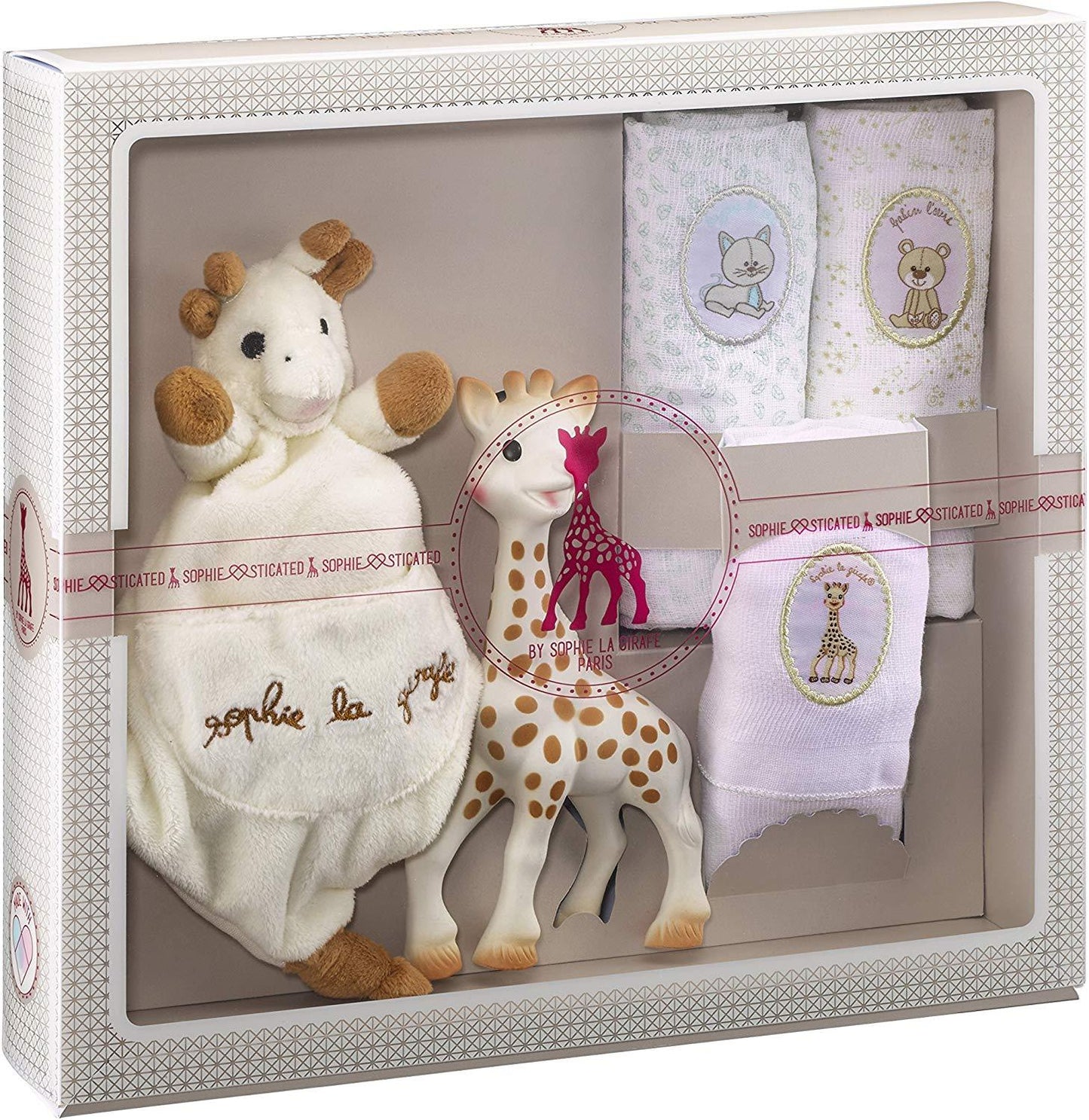 Girafa Sophie - Conjunto sofisticado de mordedor - Conjunto de presente para dentição do bebê Anne Claire Baby Store Elegance Creation Set 1 