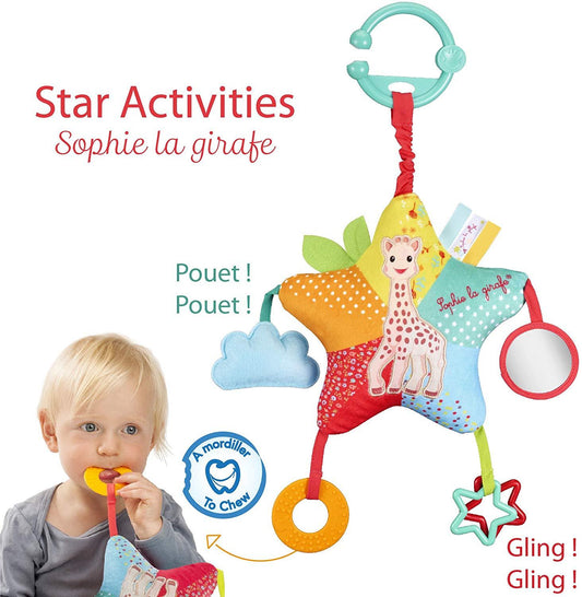 Girafa Sophie - Estrela de Atividades com Mordedor Natural Anne Claire Baby Store 