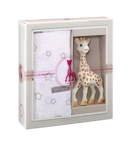 Girafa Sophie Kit Presente Sofisticado - Mordedor e Manta Swaddle Bestseller Anne Claire Baby Store Ltd. 