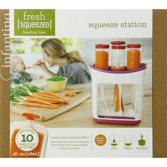 Infantino Squeeze Station - Super Kit : Station + 50 Malotes Extra Anne Claire Baby Store 