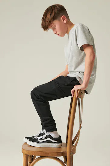 |Boy| Cargo Joggers-Black (3-16 anos)