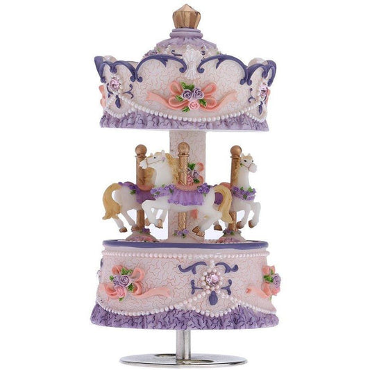 Laxury Windup 3-horse Carousel Music Box (col1) Anne Claire Baby Store 