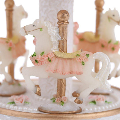 Laxury Windup 3-horse Carousel Music Box (col1) Anne Claire Baby Store Pink 