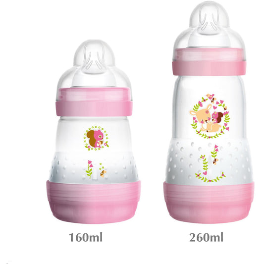 MAM Mamadeiras Avulsas - Kit com 160ml e 260ml Anne Claire Baby Store Rosa 