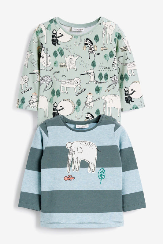 Meu Primeiro Guarda-Roupas - T-shirts Verde Character - Kit com 2 ROUPA BabyBoy 