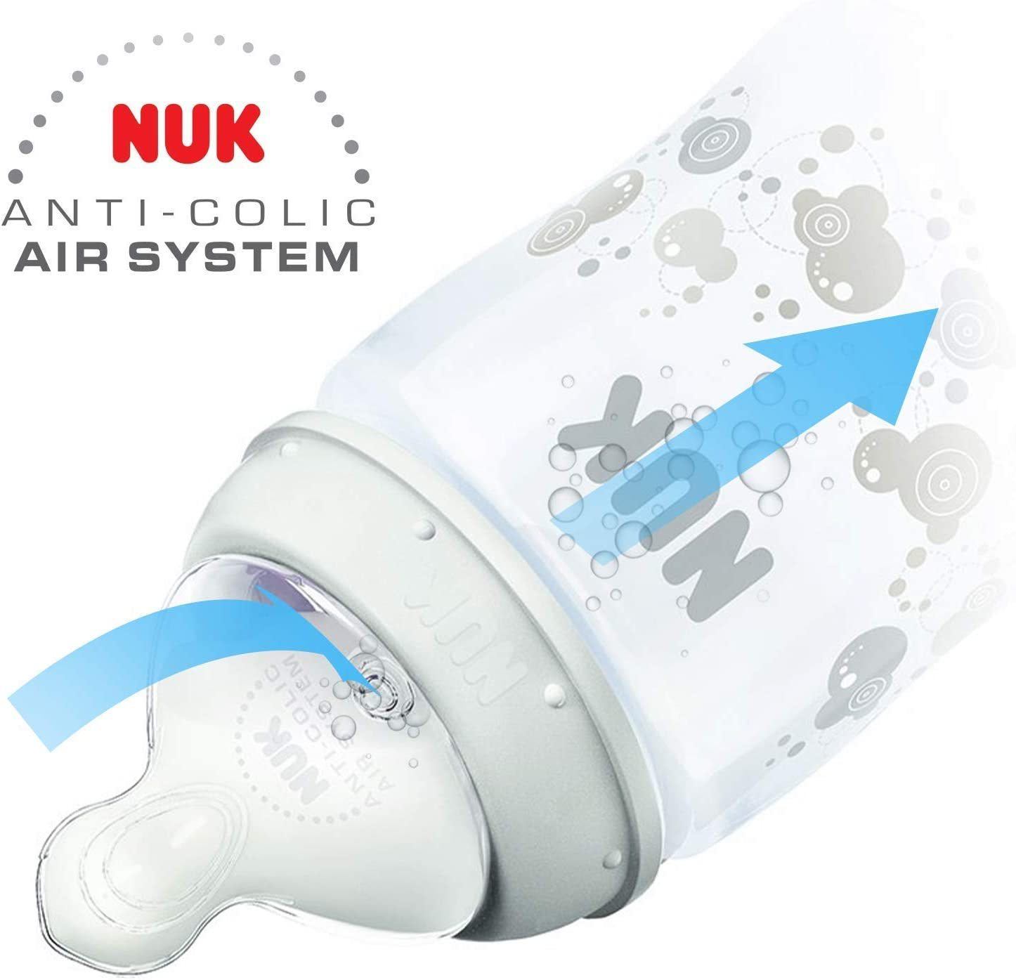 NUK First Choice Conjunto para iniciantes, 0-6 meses, Anti-cólica, Sem BPA, 3 Mamadeiras Anne Claire Baby Store 
