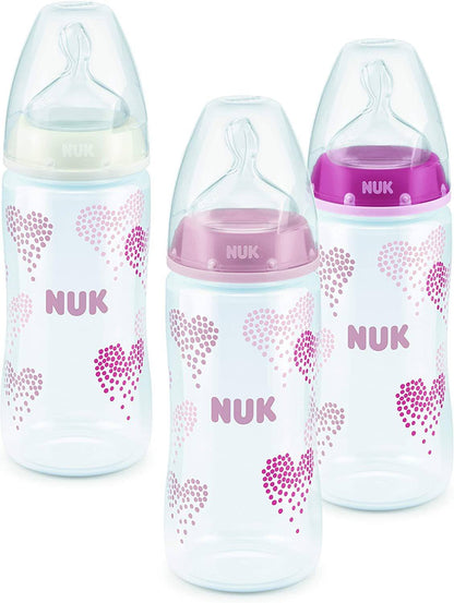 NUK First Choice Conjunto para iniciantes, 0-6 meses, Anti-cólica, Sem BPA, 3 Mamadeiras Anne Claire Baby Store Rosa 