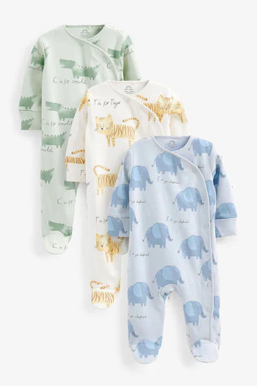 |Baby Boyl| Conjunto de 3 Conjuntos de Pijamas Com Vários Personagens de Bebê Pastel (0-3 anos)