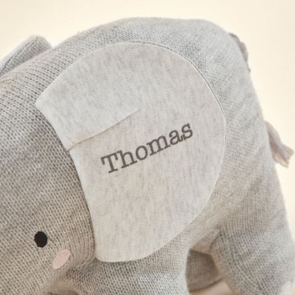 Brinquedo macio de elefante de malha cinza personalizado