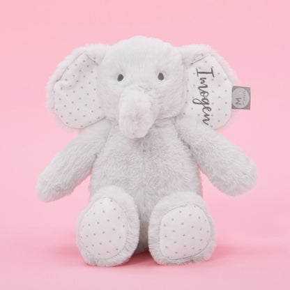 Brinquedo macio de elefante cinza claro personalizado