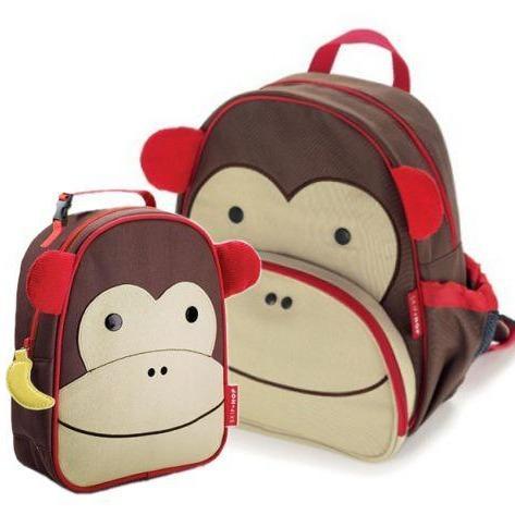 Skip Hop Zoo Kit Mochila Pré-Escola e Lancheira Bestseller Anne Claire Baby Store Macaco 