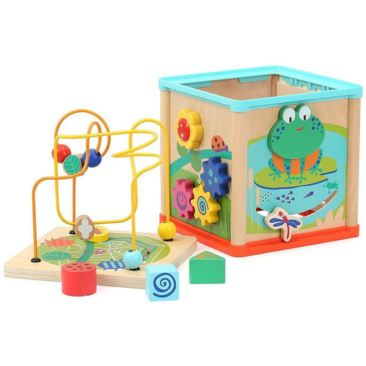 Small Foot Activity Cube with Multifunctional Playing Fun on Five Sides (de madeira) Anne Claire Baby Store 